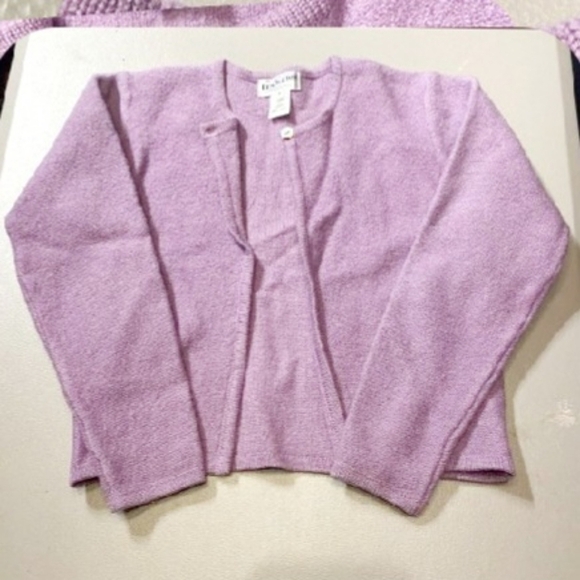 Vintage Pendleton Grandmacore Lilac Lavender Purple Single Button Wool Cardigan - Picture 2 of 10